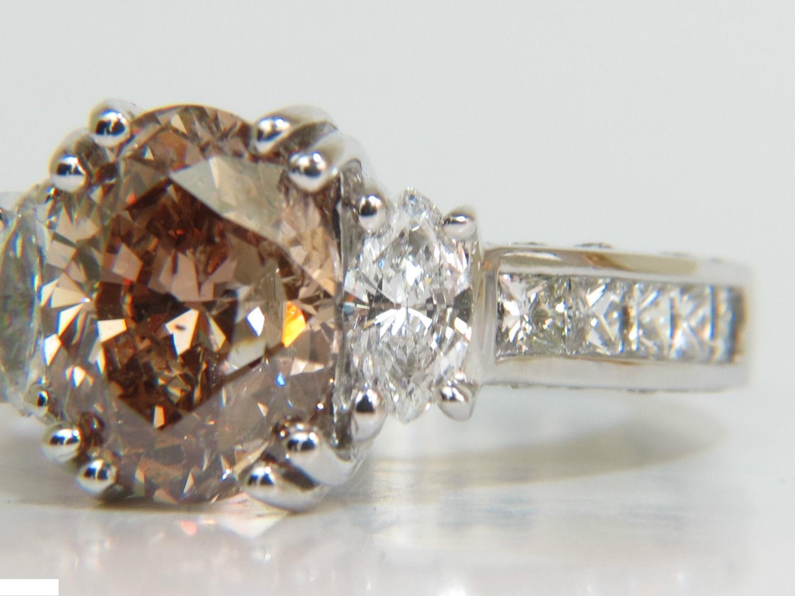 GIA 4.82 Carat Natural Fancy Orange Brown Color Diamond Ring Excellent For Sale 5
