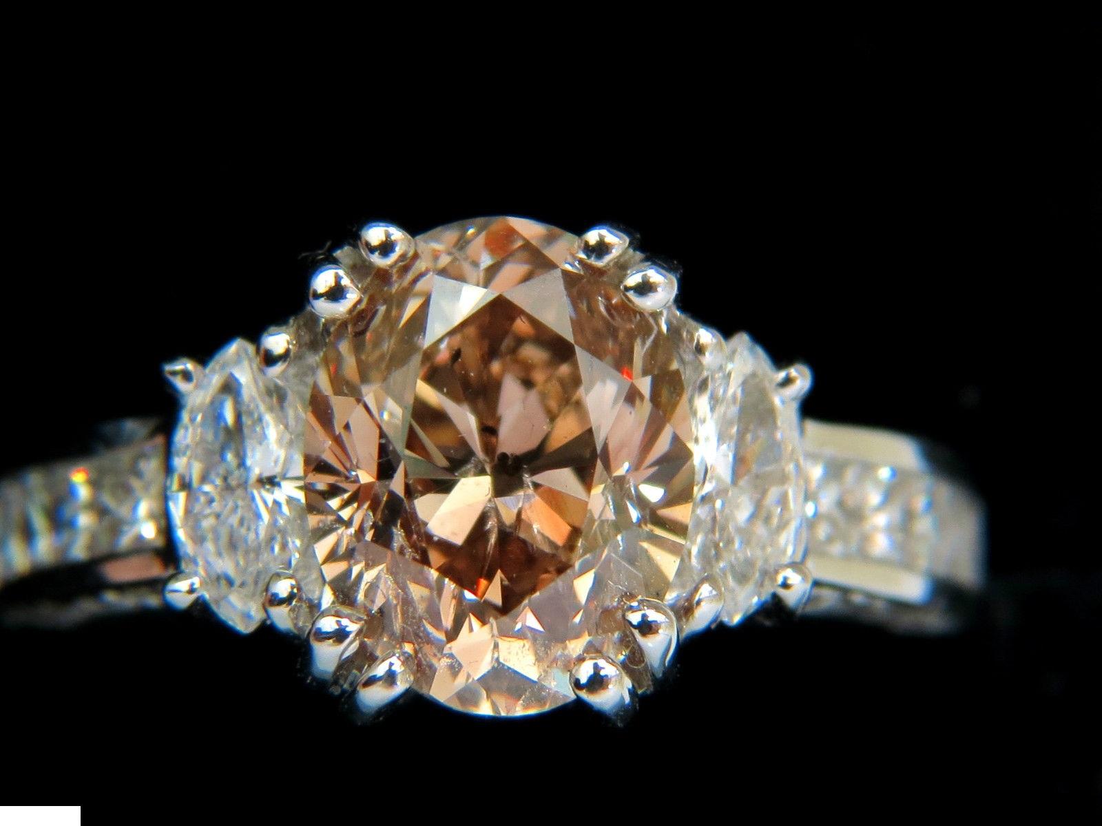 Women's or Men's GIA 4.82 Carat Natural Fancy Orange Brown Color Diamond Ring Excellent For Sale