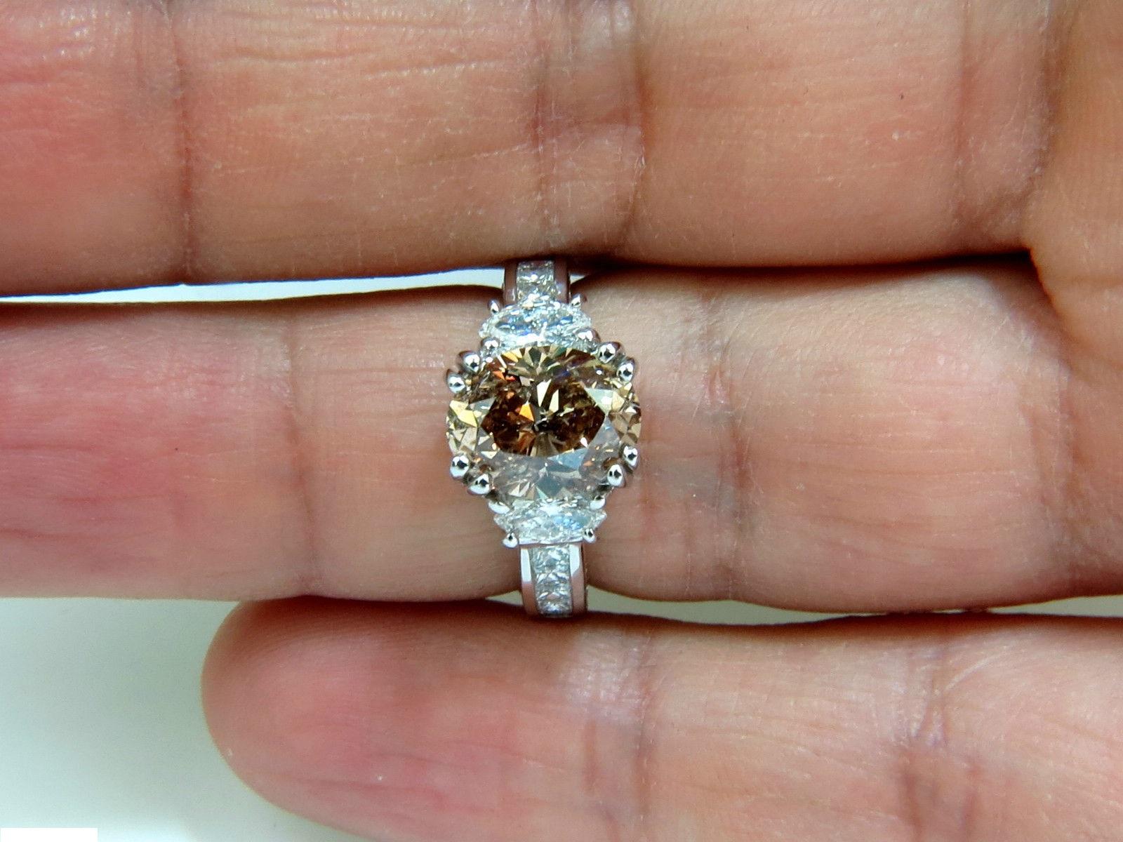GIA 4.82 Carat Natural Fancy Orange Brown Color Diamond Ring Excellent For Sale 2