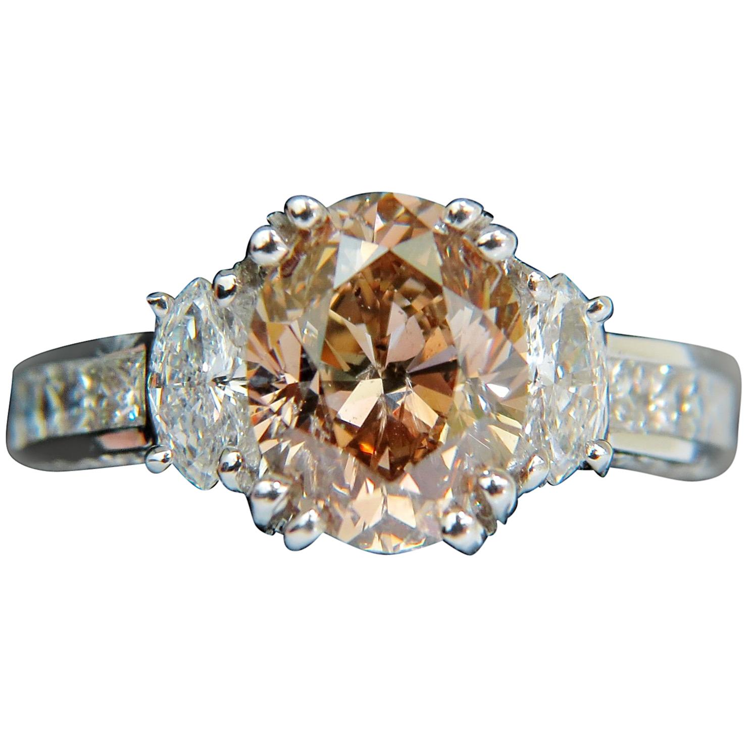 GIA 4,82 Karat natürlicher Fancy Orange Braun Farbe Diamant Ring Ausgezeichnet