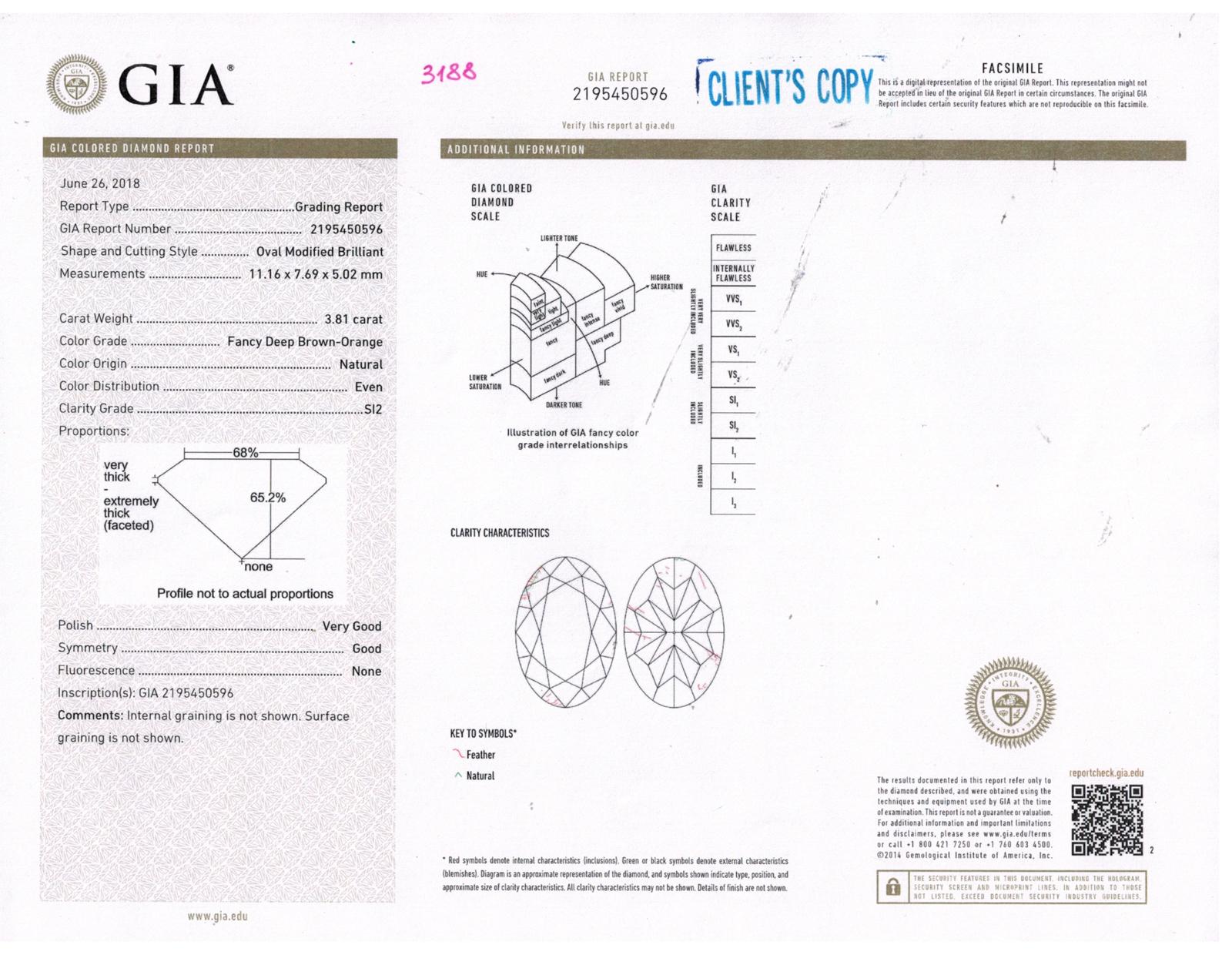 GIA 4.85 Carat Natural Fancy Brown Orange Oval Cut Diamond 3-Stone Platinum Ring 10
