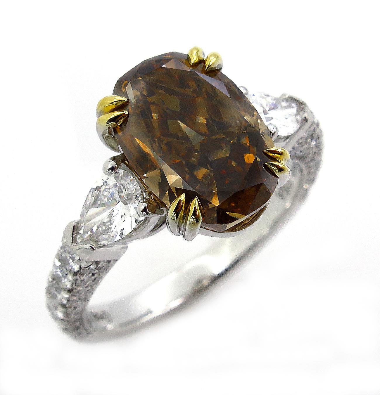 brown stone engagement ring