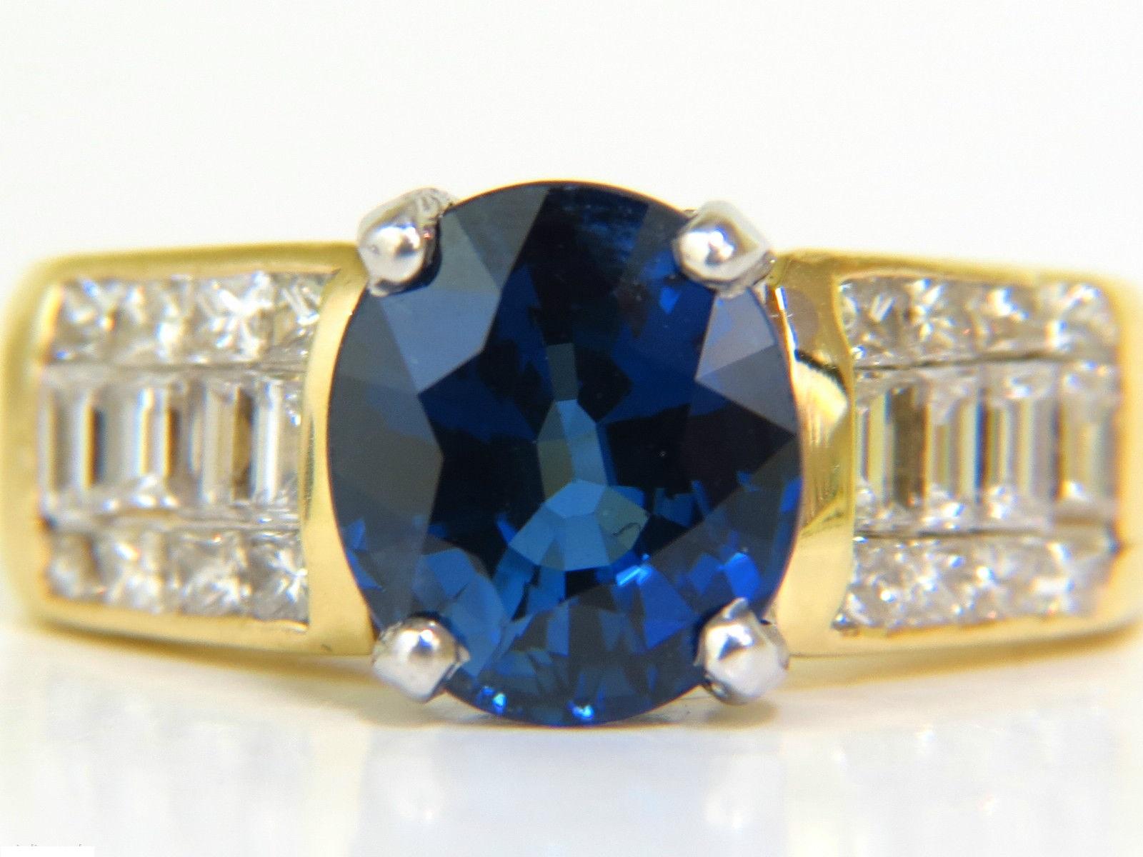 GIA 4.93 Carat Natural Top Gem Sapphire Diamond Ring Classic Set For Sale 5