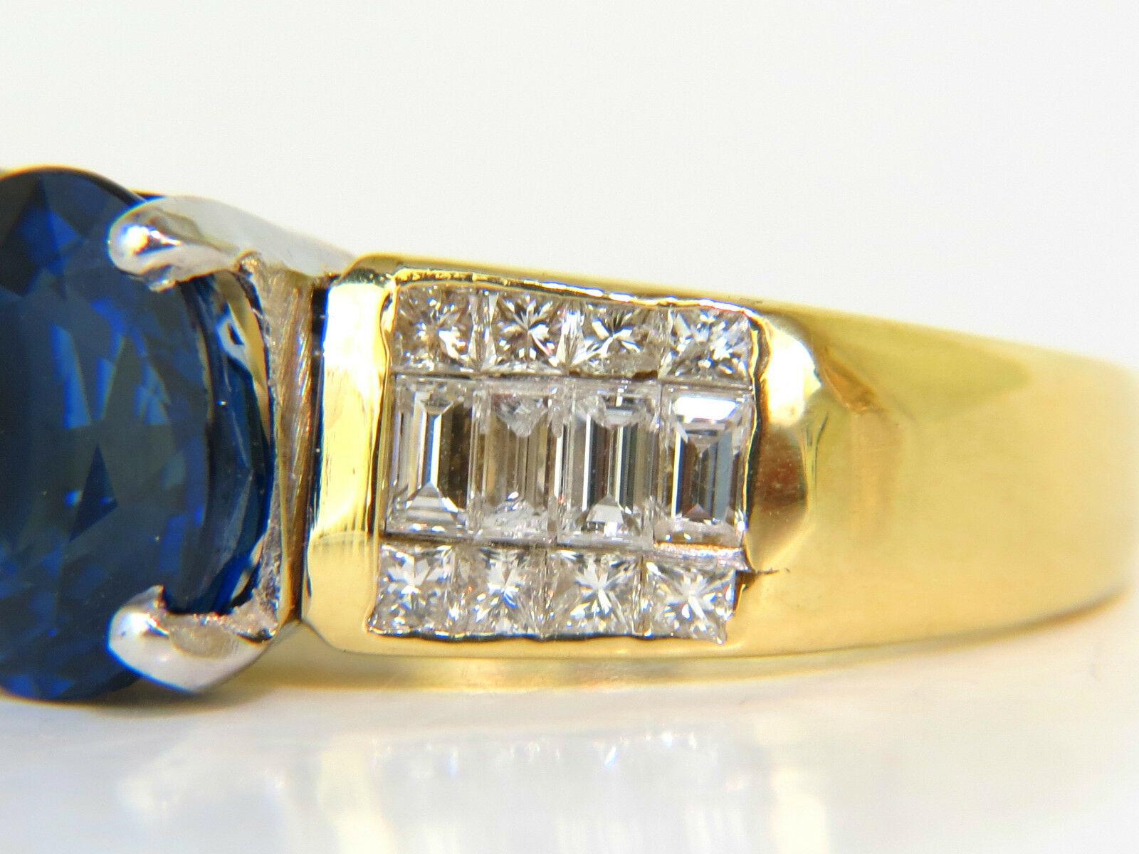 GIA 4,93 Karat Natürlicher Top-Edelstein Saphir Diamant Ring Klassisches Set (Ovalschliff) im Angebot