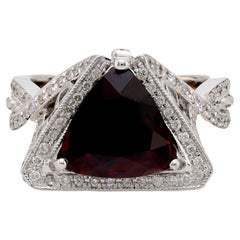 GIA 4.97 carat Burma no heat spinel diamond 14k white gold cocktail ring