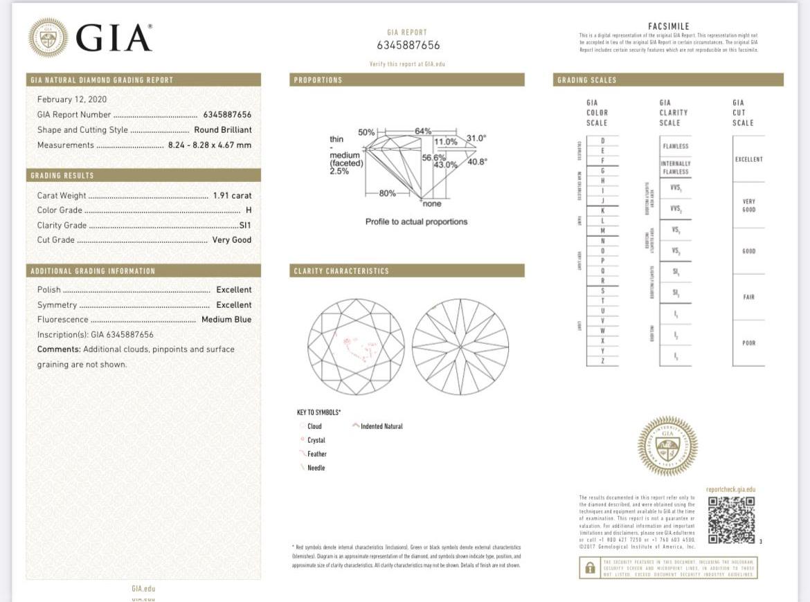 GIA 4ct Natural Round Diamond Stud Earrings 3-Prong Martini Setting VS1 Clarity For Sale 1