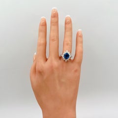 GIA 5 Carat Blue Sapphire and Diamond Ring in Platinum