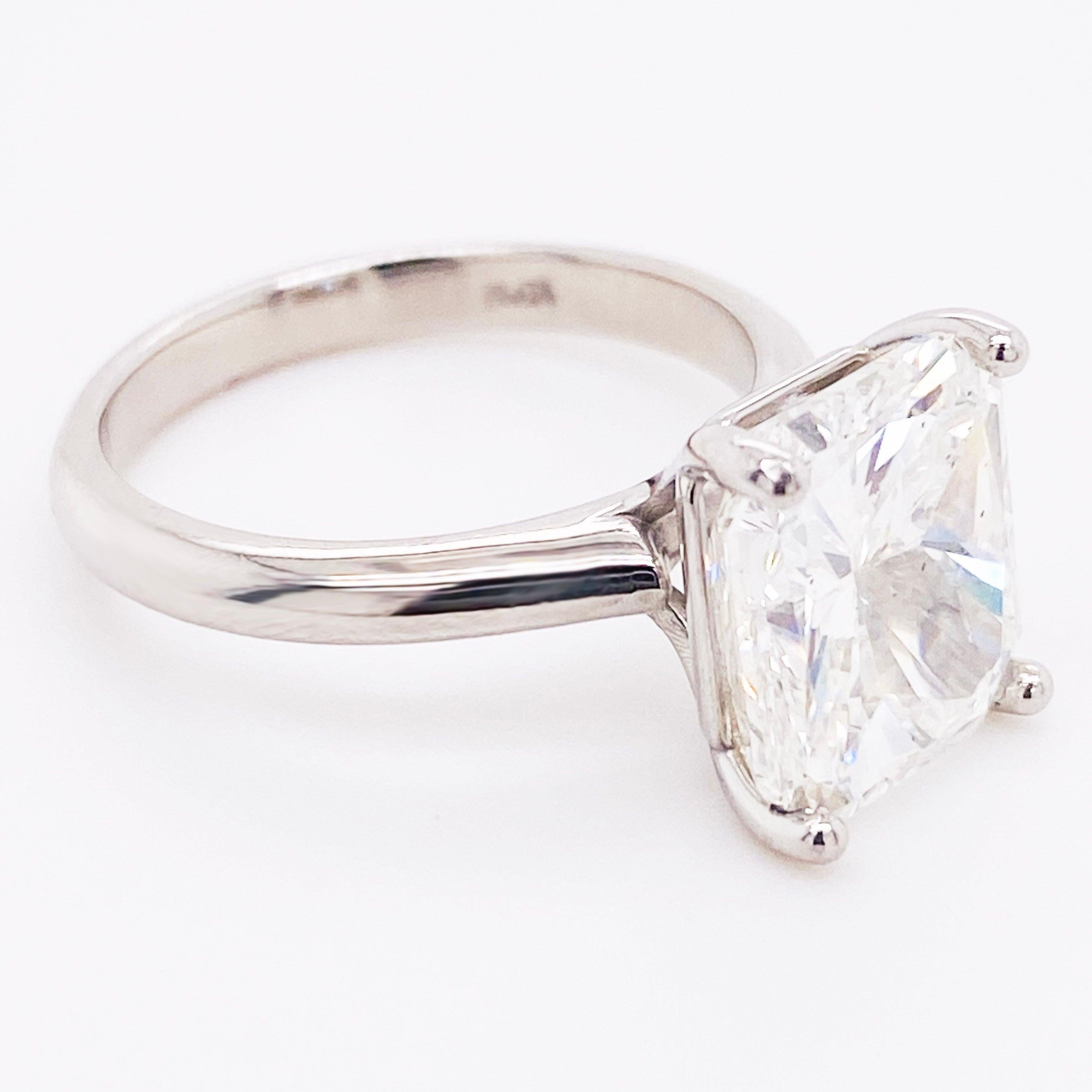 GIA Radiant 5 Carat Diamond Solitaire Platinum Engagement Ring  4