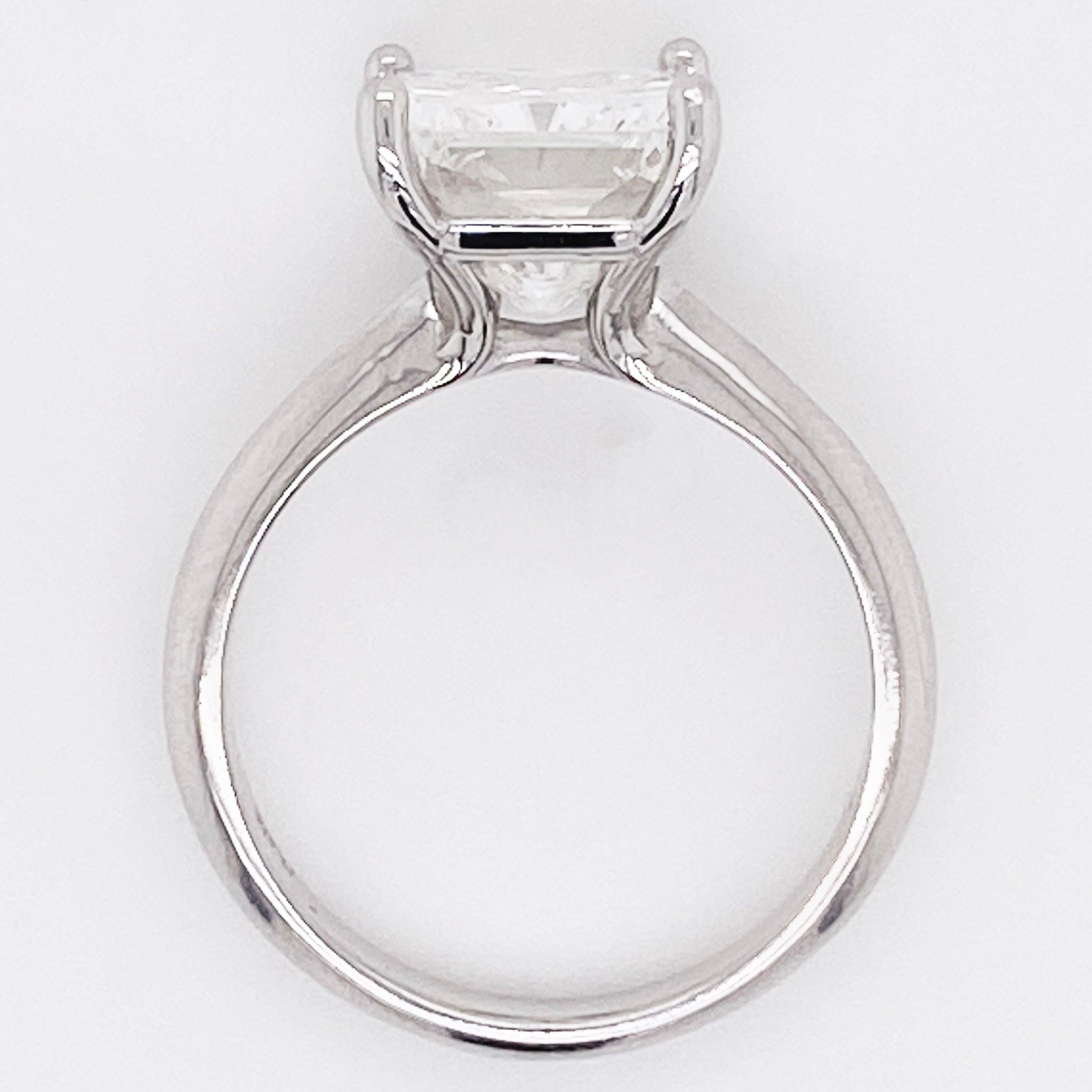 GIA Radiant 5 Carat Diamond Solitaire Platinum Engagement Ring  6
