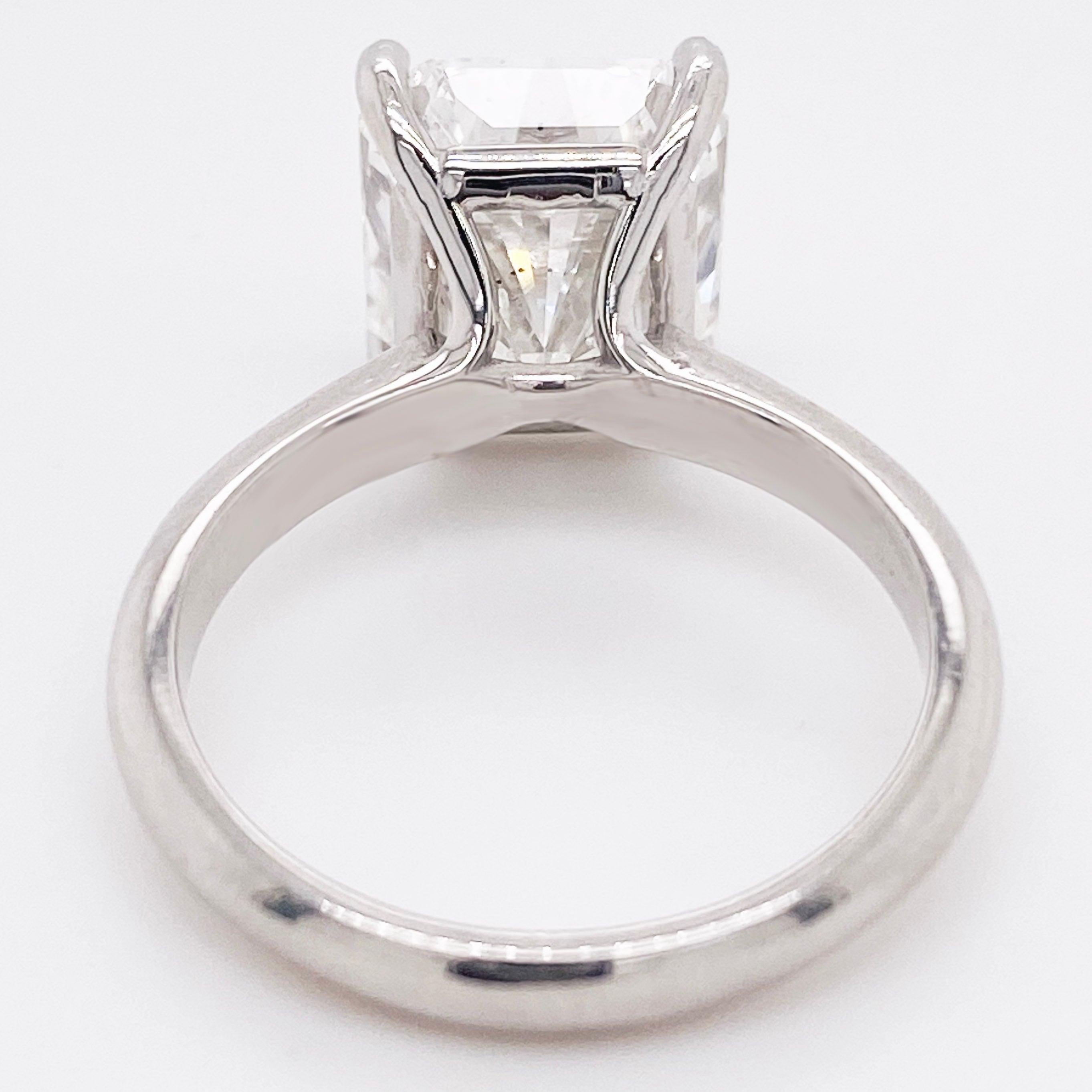 For Sale:  GIA Radiant 5 Carat Diamond Solitaire Platinum Engagement Ring  7