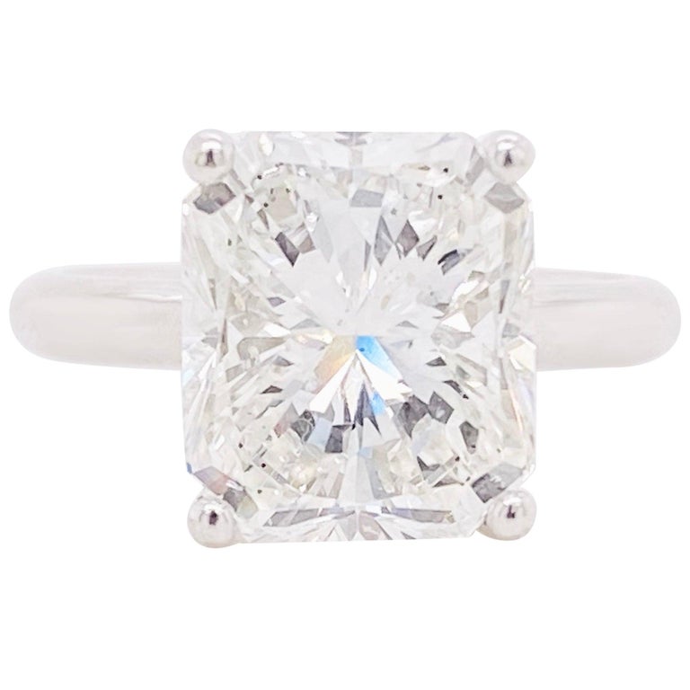 Bague solitaire en platine avec diamant éclatant de 5 carats certifié GIA, diamant  solitaire de 5,00 carats - Personnalisable en vente sur 1stDibs