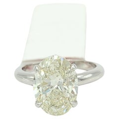 GIA 5 Carat White Diamond Oval Solitaire Ring in 18K White Gold GIA 5 Carat White Diamond Oval Solitaire Ring in 18K White Gold