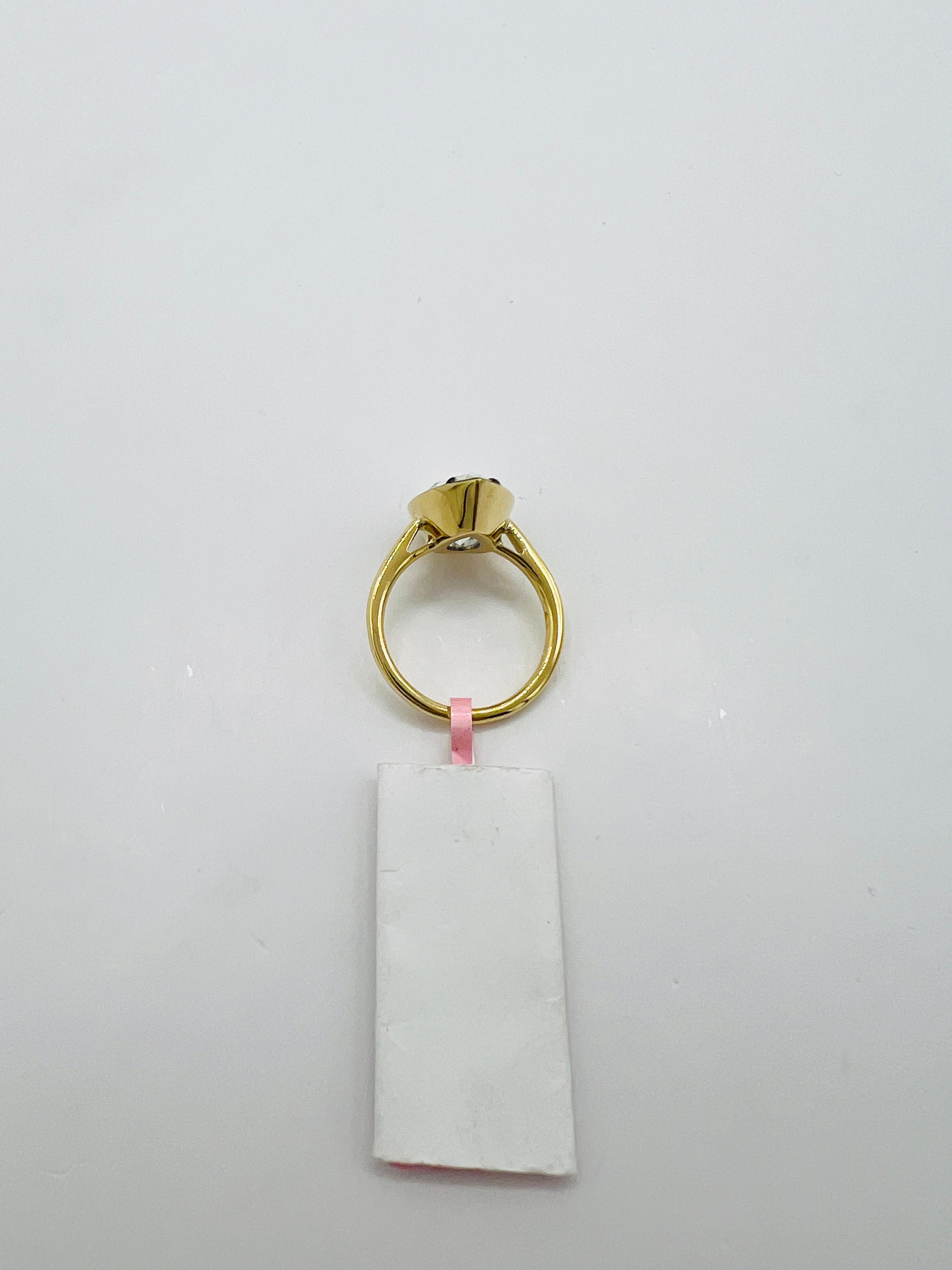 Bague en forme de poire en diamant blanc GIA 5 carats en rhodium noir et or jaune 18 carats en vente 2