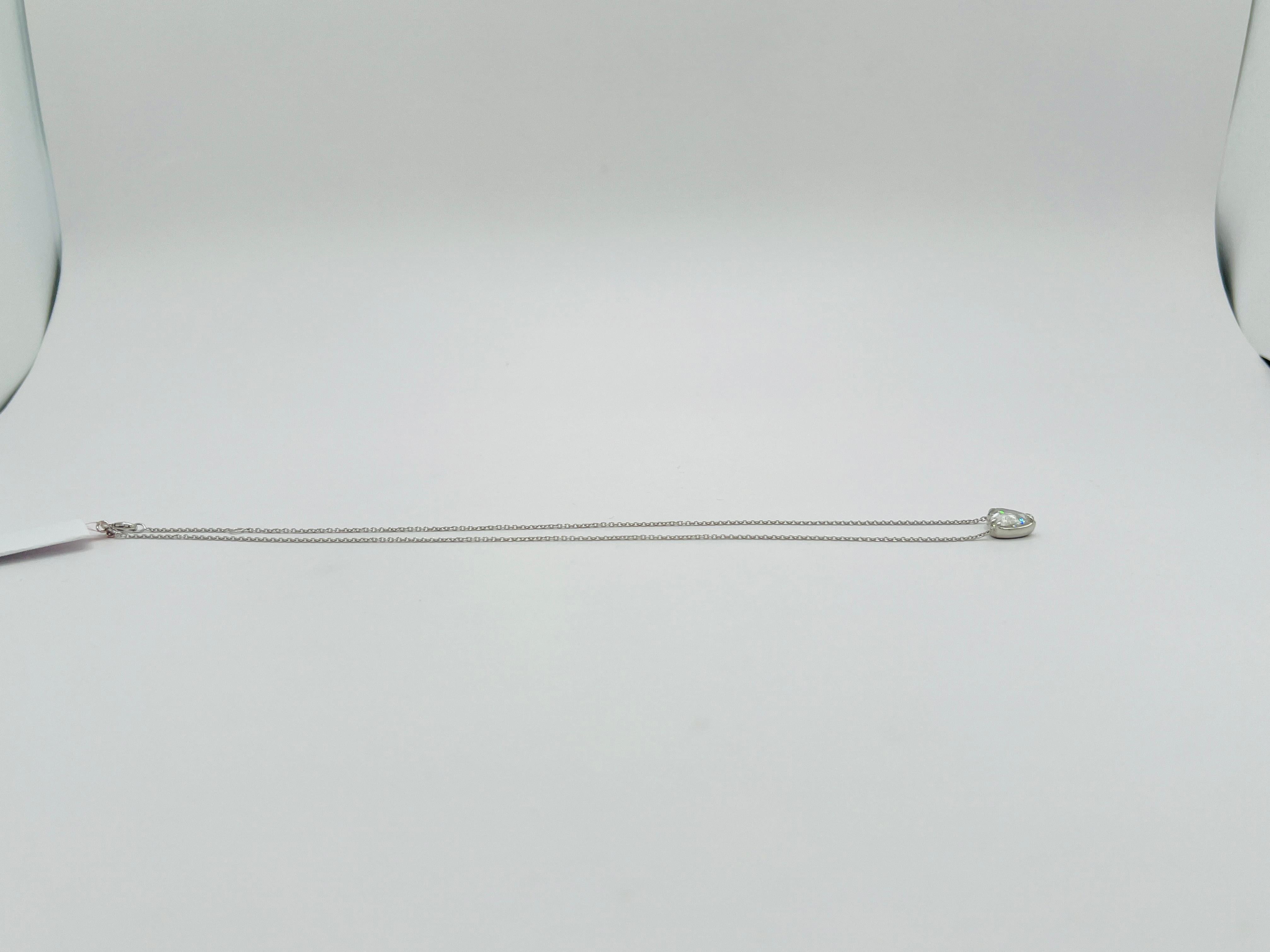 Collana con diamante bianco da 5 carati GIA in platino in vendita 1