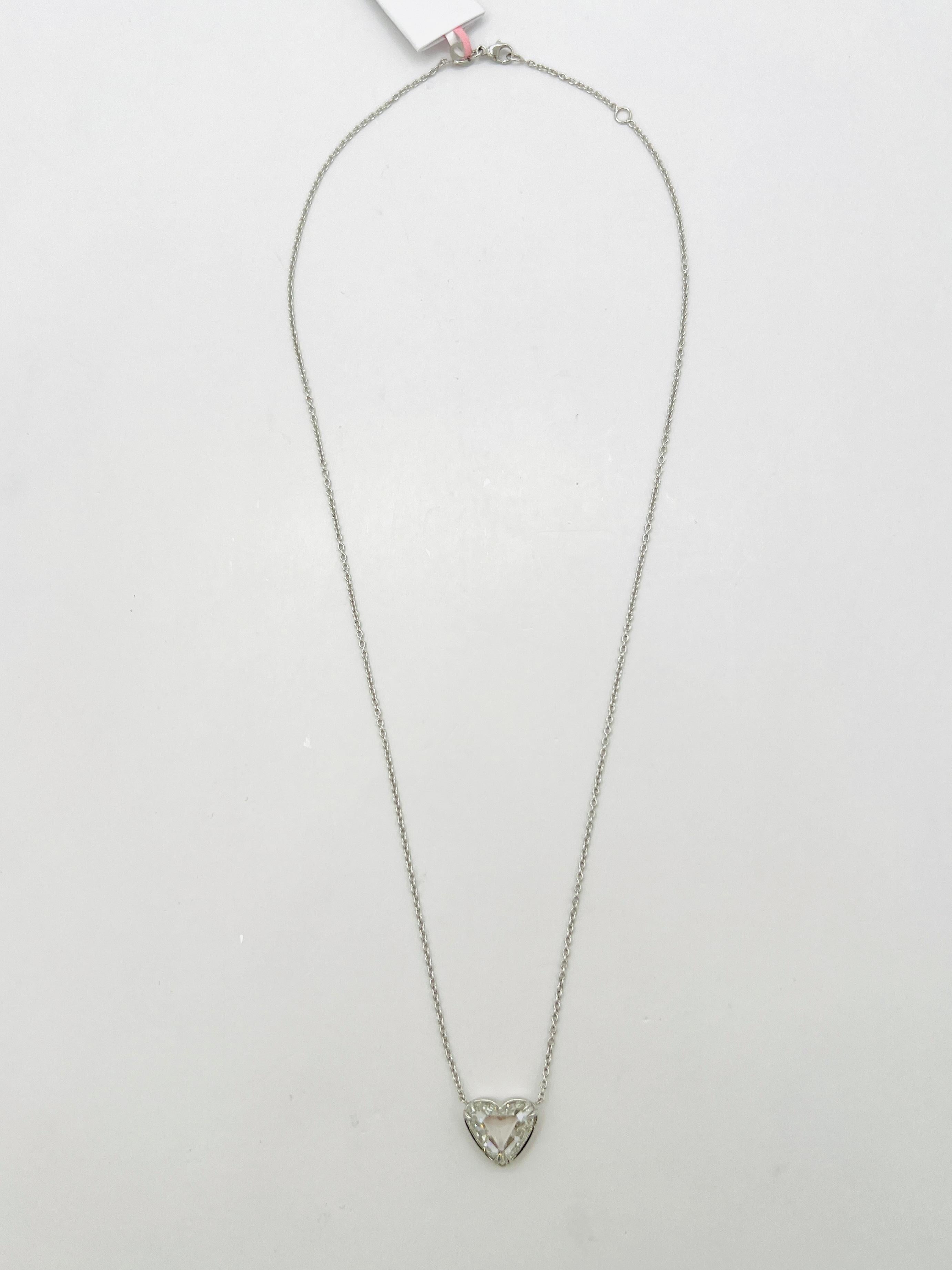 Collana con diamante bianco da 5 carati GIA in platino in vendita 2