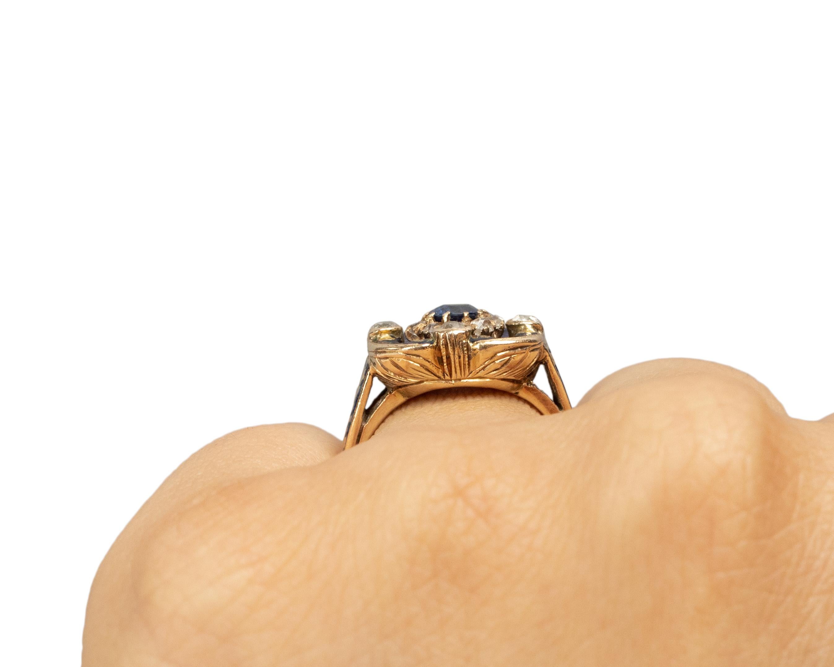 GIA .50 Carat Edwardian Diamond 14 Karat Yellow Gold Engagement Ring In Good Condition For Sale In Atlanta, GA