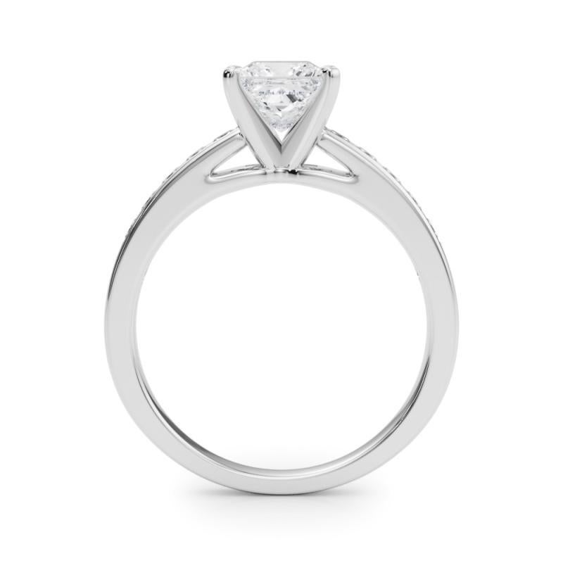 GIA 5,00ct Anello con diamante centrale solitario Princess Channel In condizioni Nuovo in vendita a New York, NY