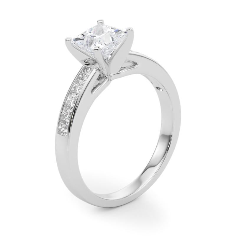 GIA 5,00ct Anello con diamante centrale solitario Princess Channel in vendita 1