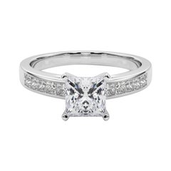 GIA 5,00ct Anello con diamante centrale solitario Princess Channel