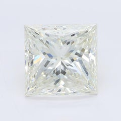 GIA 5.00ct Princess Solitaire with Half Eternity 18K White Gold Diamond Ring