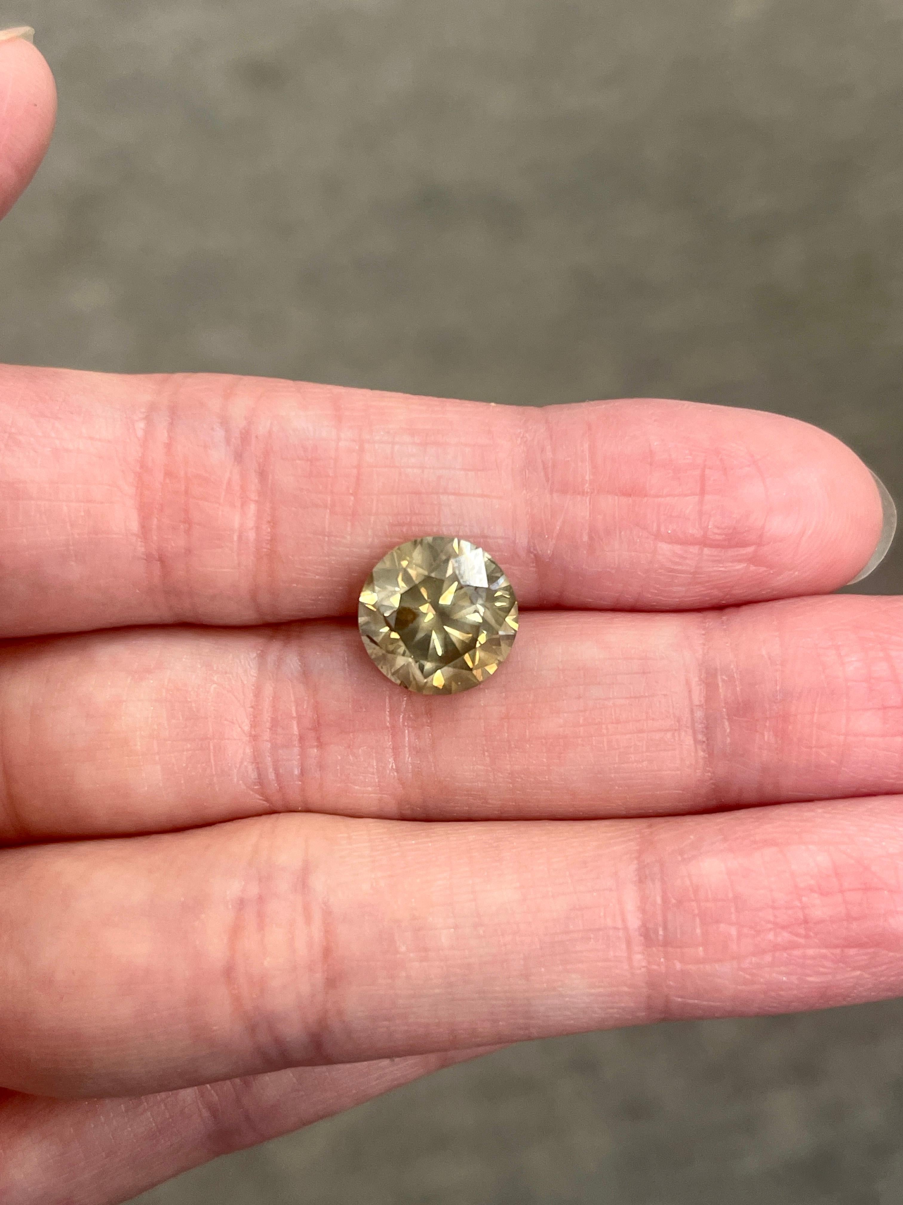 HOLIDAY SALE GIA 5.01 Carat Natural Fancy Yellow Round Loose Diamond 1