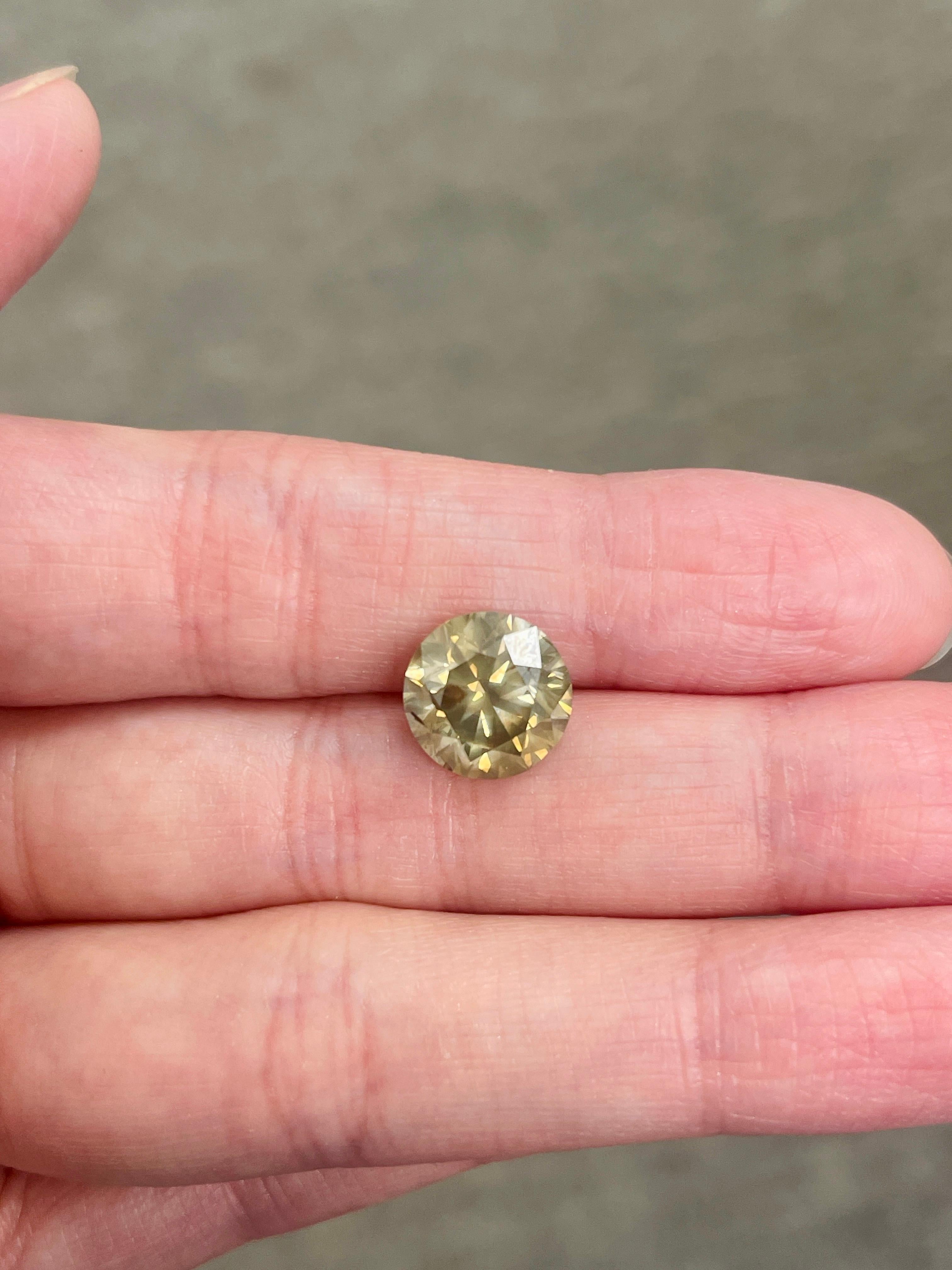 HOLIDAY SALE GIA 5.01 Carat Natural Fancy Yellow Round Loose Diamond 2