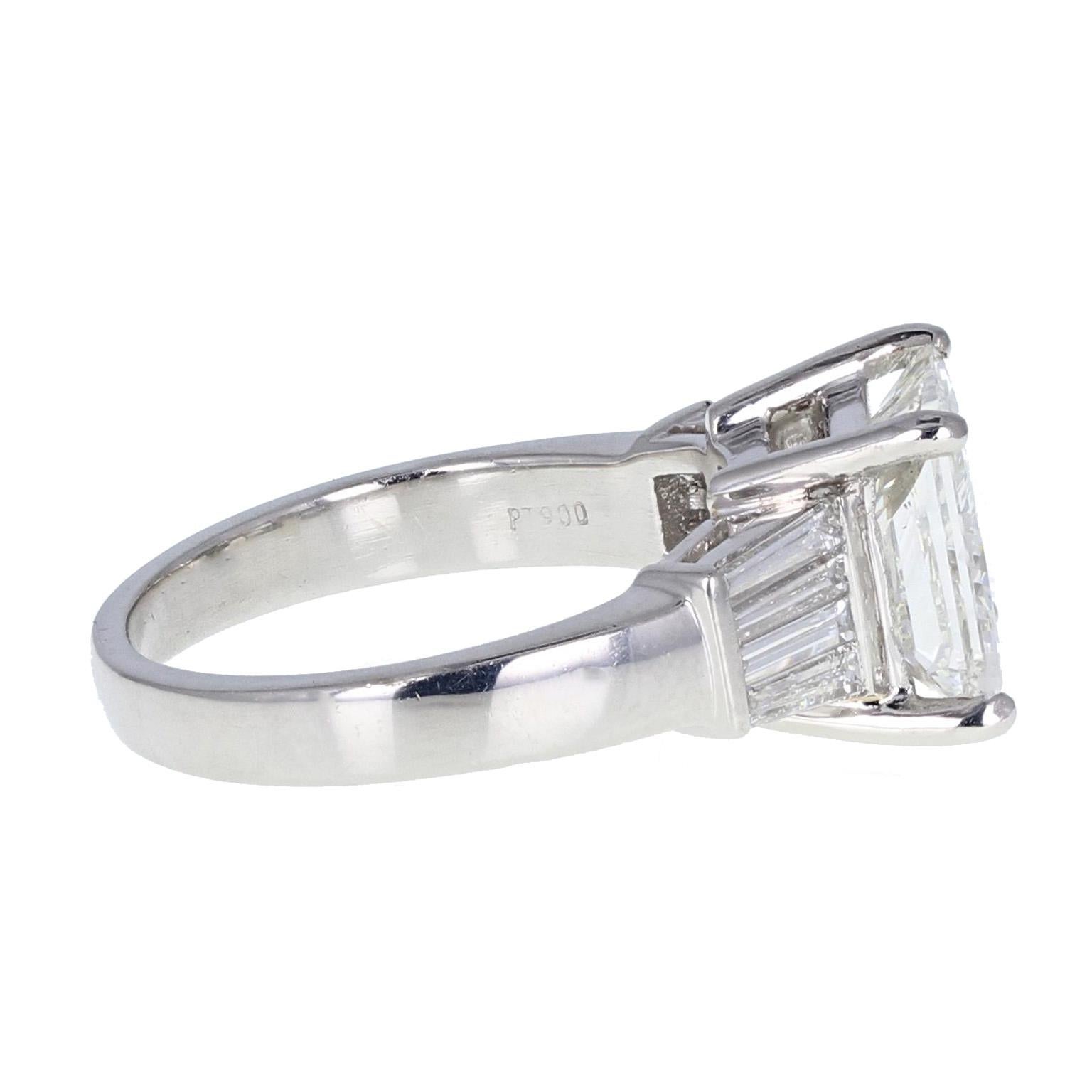 GIA 5.01 Carat Princess Cut Diamond Solitaire Engagement Ring (Carréschliff) im Angebot