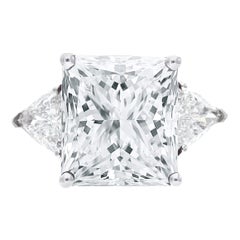 GIA 5.01 Carat Princess Cut Diamond with trillion Diamond Ring