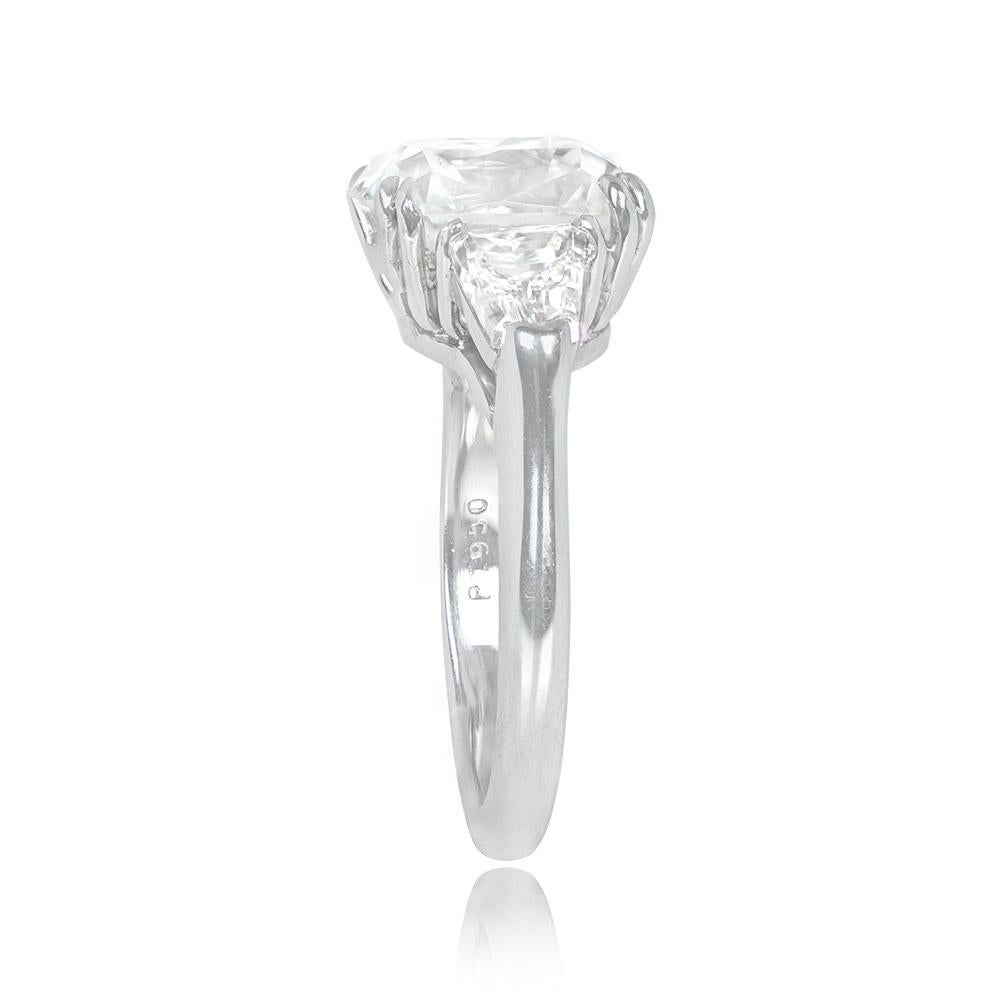 Art Deco GIA 5.01ct Antique Cushion Cut Diamond Engagement Ring, G Color, Platinum For Sale