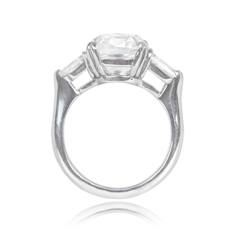 Verlobungsring, GIA 5,01 Karat antiker Diamant im Kissenschliff, G Farbe, Platin (Antiker Kissenschliff) im Angebot