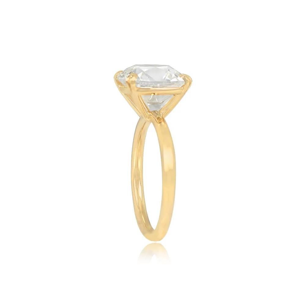 Art Deco GIA 5.01ct Antique Cushion Cut Diamond Engagement Ring, VVS2, 18k Yellow Gold For Sale