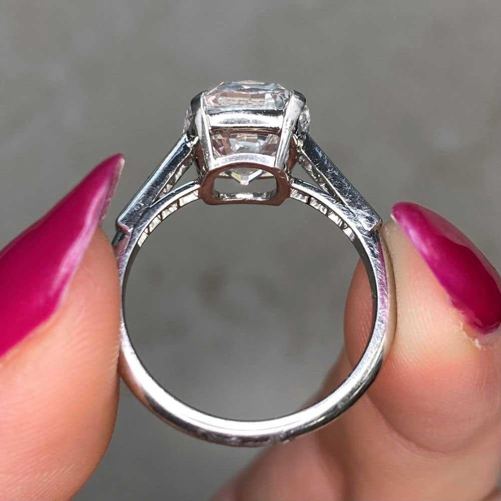 GIA 5.01ct Cushion Cut Diamond Engagement Ring, D Color, VS1 Clarity, Platinum For Sale 6