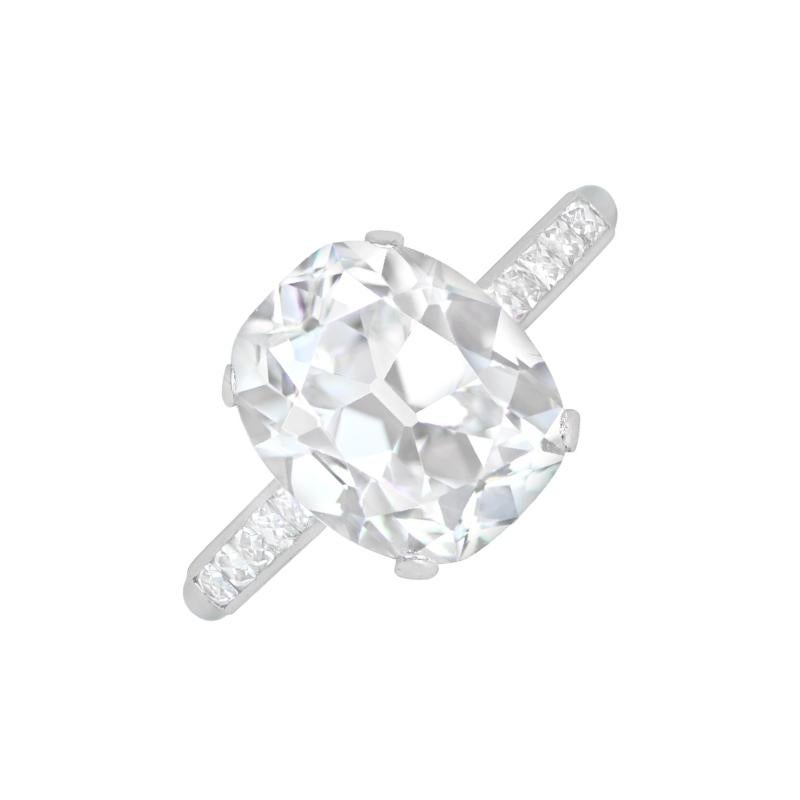 GIA 5.01ct Cushion Cut Diamond Engagement Ring, D Color, VS1 Clarity, Platinum