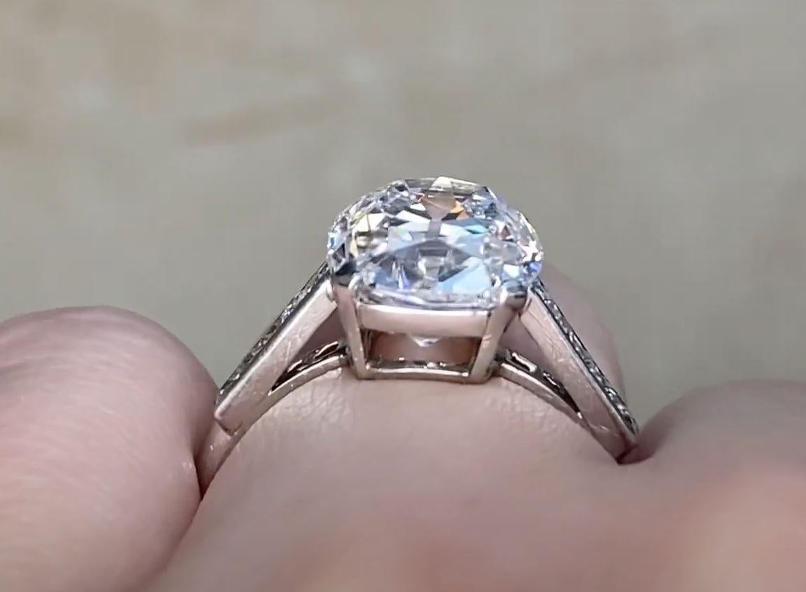 GIA 5.01ct Cushion Cut Diamond Engagement Ring, D Color, VS1 Clarity, Platinum For Sale 3