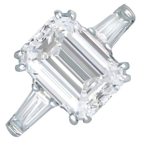 GIA 5.01ct Emerald Cut Diamond Solitaire Ring, G Color, VS1 Clarity, Platinum en vente