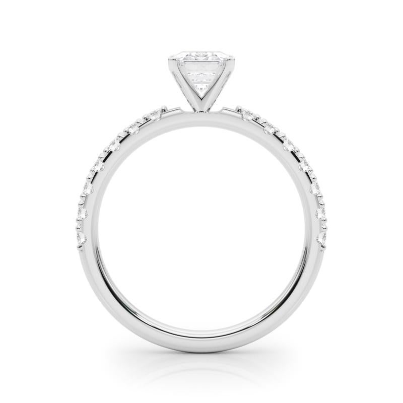 GIA 5.01ct Radiant Solitaire with Half Eternity 18K White Gold Diamond Ring In New Condition For Sale In New York, NY