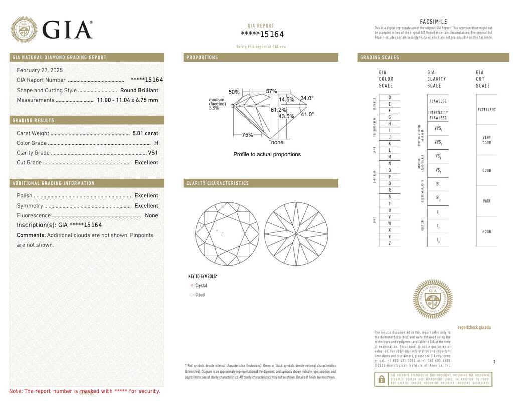 Contemporain GIA 5.01ct Round Solitaire with Half Eternity 18K White Gold Diamond Ring (bague à diamant en or blanc 18K)