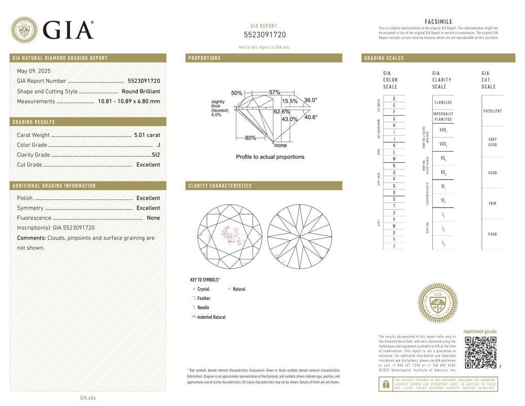 GIA Anillo de diamantes de oro blanco de 18 quilates con tres piedras redondas y baguette cónica de 5,01 quilates Contemporáneo en venta