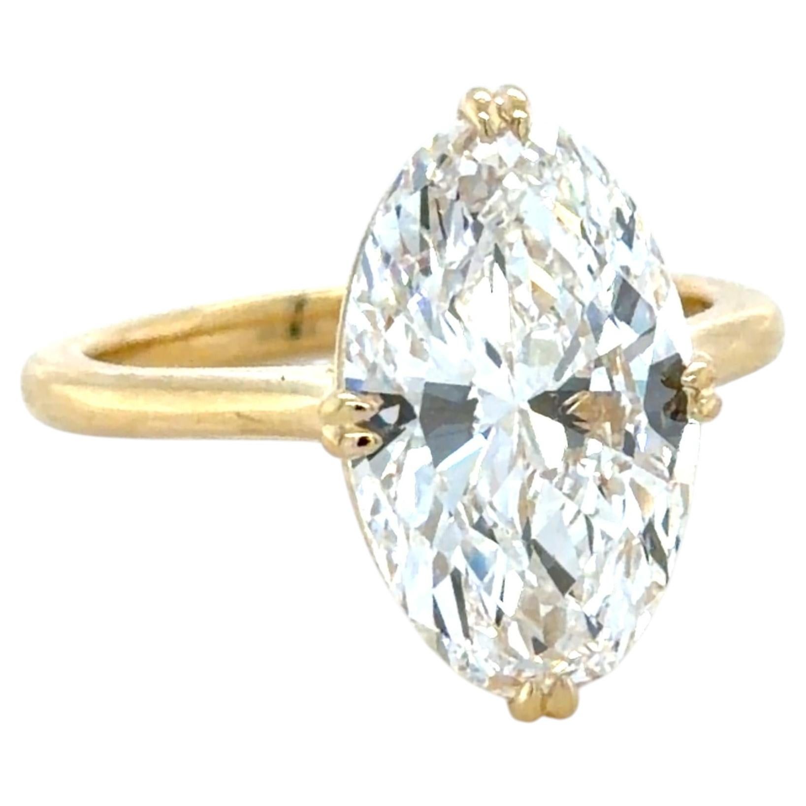 GIA 5.02 Carat Oval Brilliant Cut Diamond Engagement Ring