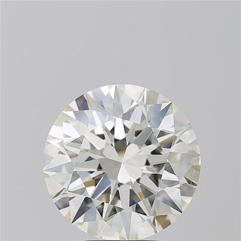 Questo sofisticato anello con diamante presenta un sorprendente centro di un diamante rotondo, del peso di 5,02 e con un ricco K e SI1. Realizzato a mano con precisione, l'anello presenta una fascia in oro bianco splendidamente lucidata, che ne