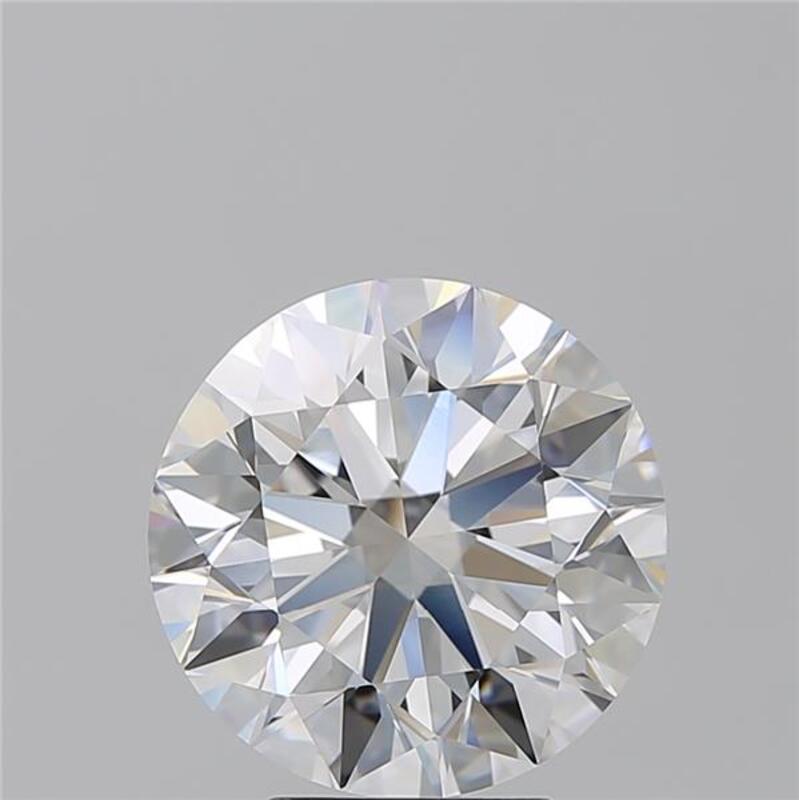 This sophisticated diamond ring features a striking centerpiece of a round diamond, weighing 5.02 and boasting a rich D and VVS1. Handcrafted with precision, the ring showcases a beautifully polished band in white gold , enhancing its luxurious