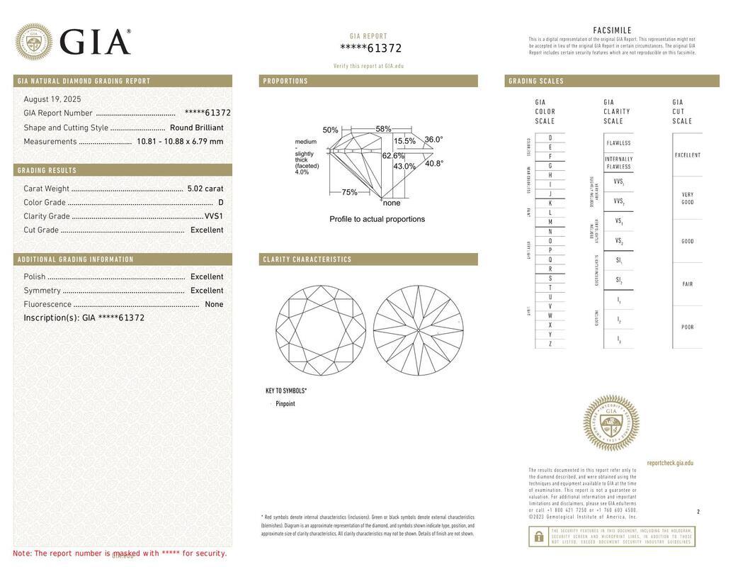 Contemporain GIA 5.02ct Round Solitaire with Half Eternity 18K White Gold Diamond Ring en vente