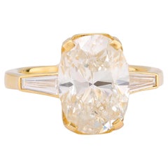 GIA Anello di fidanzamento in oro giallo 18k con diamante taglio ovale da 5,03 carati