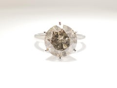 GIA 5,03 Karat, runder GIA-Diamantring mit ausgefallenen Farben 14 Karat