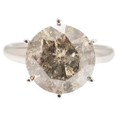 GIA 5,03 Karat, runder GIA-Diamantring mit ausgefallenen Farben 14 Karat