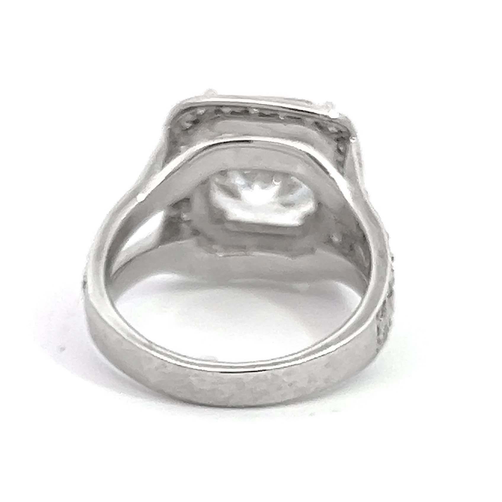 GIA 5.05 Carat Bezel Set Cushion Cut Diamond Engagement Ring For Sale 3