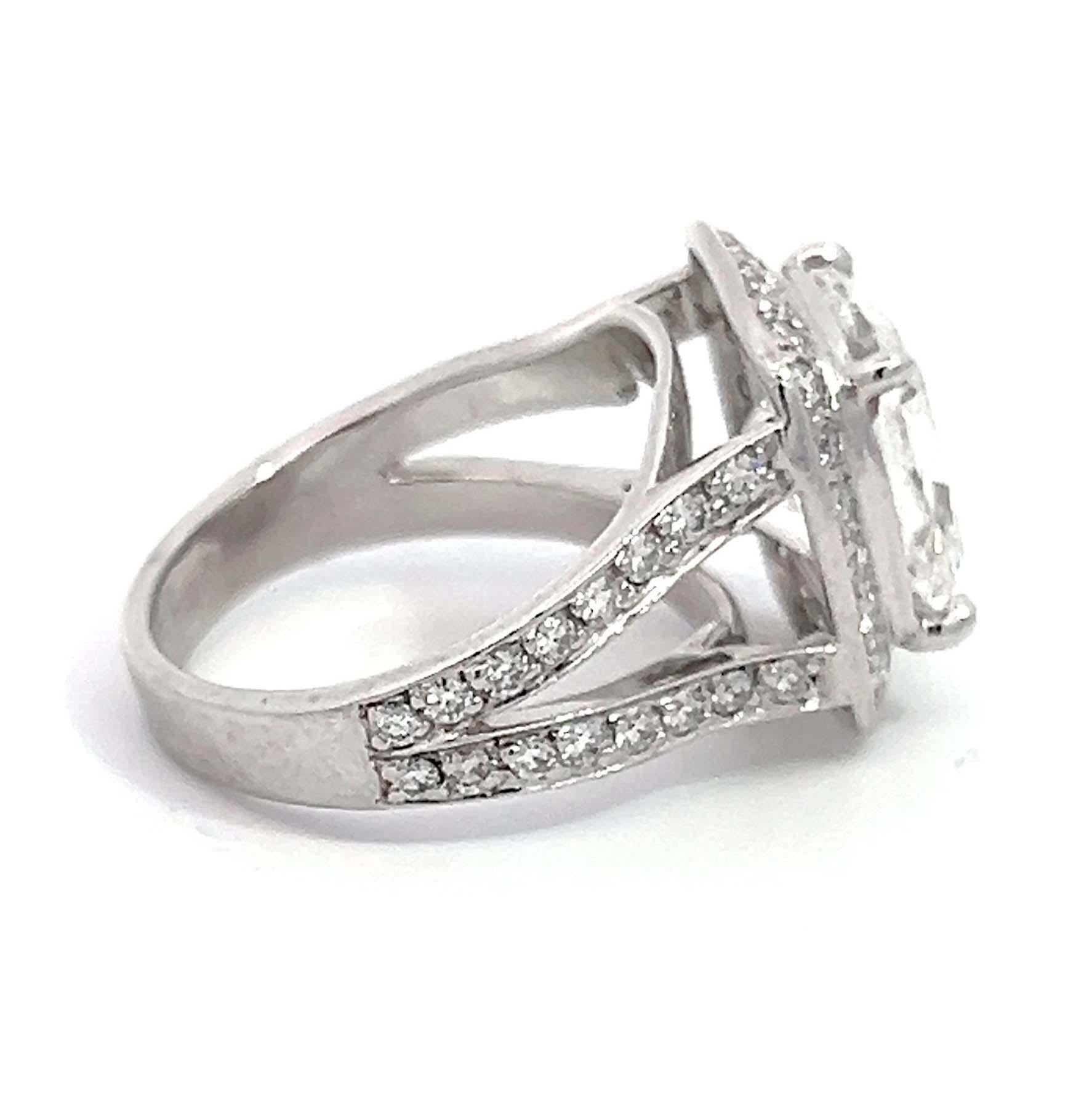 GIA 5.05 Carat Bezel Set Cushion Cut Diamond Engagement Ring For Sale 4