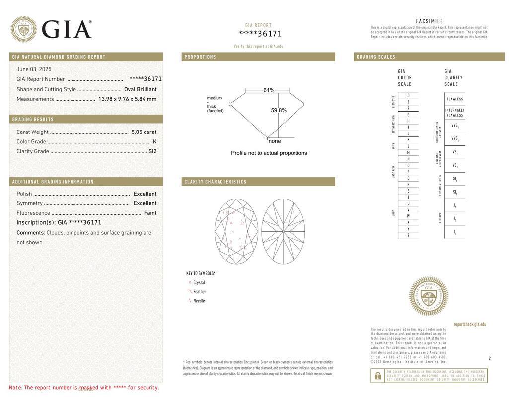 Contemporain GIA 5.05ct Oval Solitaire avec Demi-Eternité Bague diamant en or blanc 18K