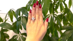 GIA 5.06 Carat Moval Cut Diamond Platinum Ring