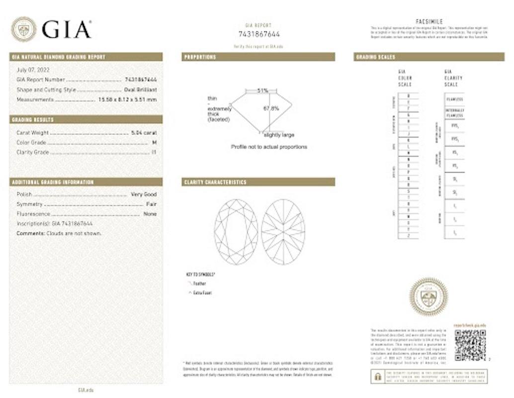GIA 5.06 Carat Moval Cut Diamond Platinum Ring In Excellent Condition In Beverly Hills, CA